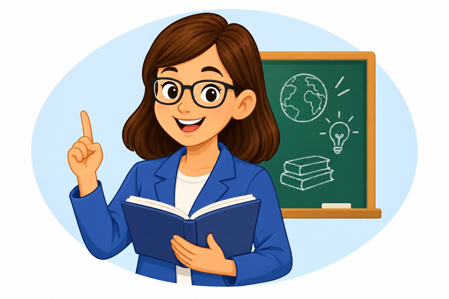 Teacher using educational resources in the classroom