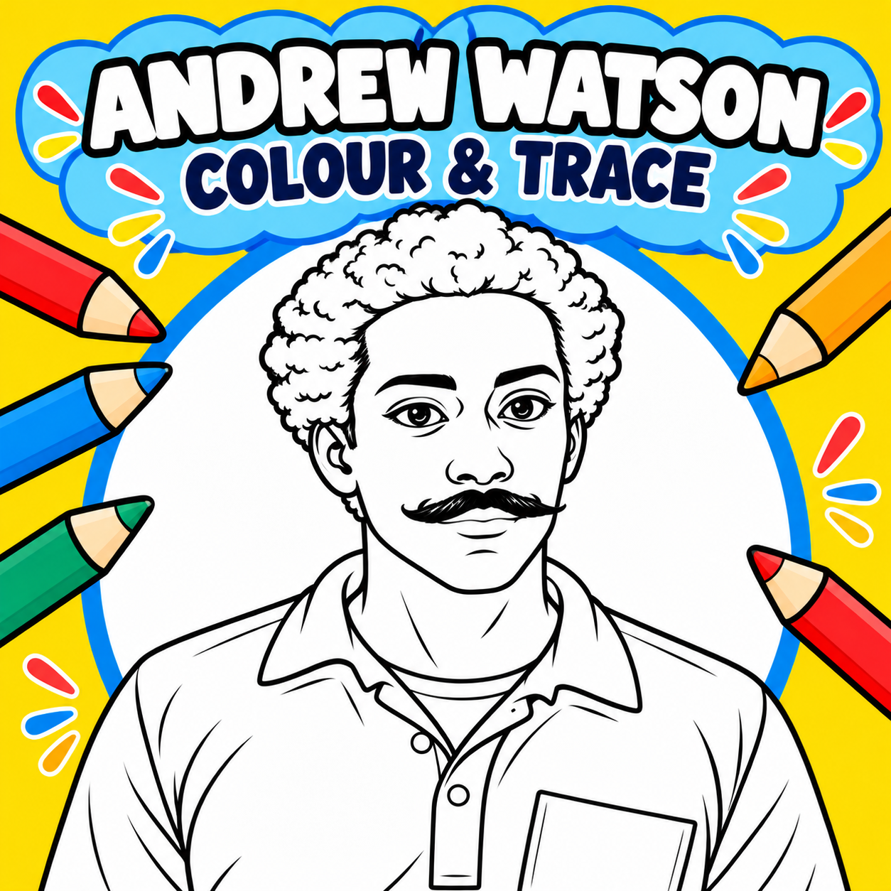 FREE Andrew Watson Colouring & Tracing Worksheet for Kids